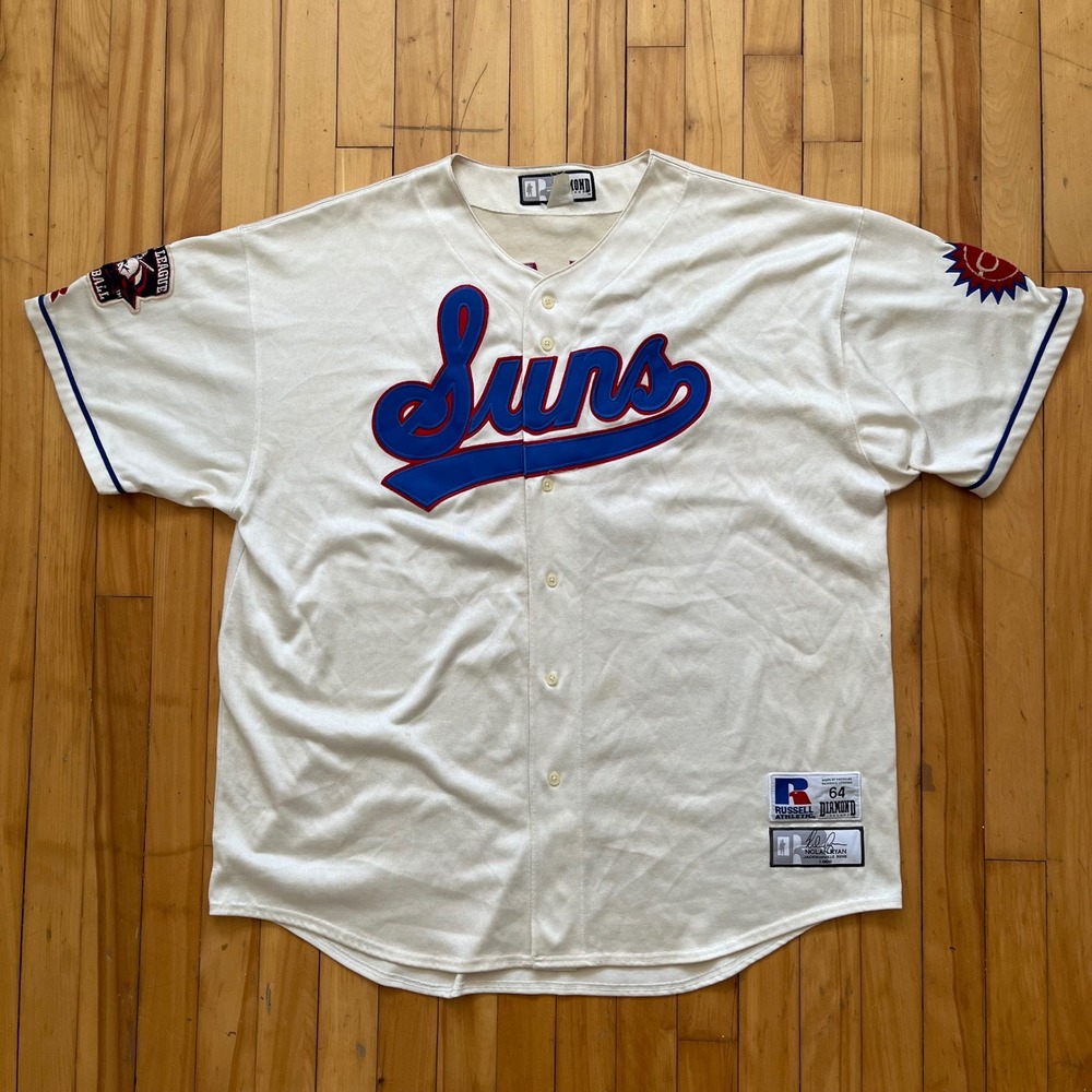 Vtg Russell Athletic Nolan Ryan Jacksonville Suns 1966 Diamond Legends Jersey 64